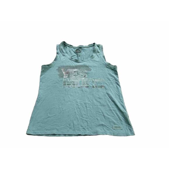 Life Is Good Womens Turquoise Yes More Classic Fit Tank Top Sleeveless Size M - Picture 1 of 10
